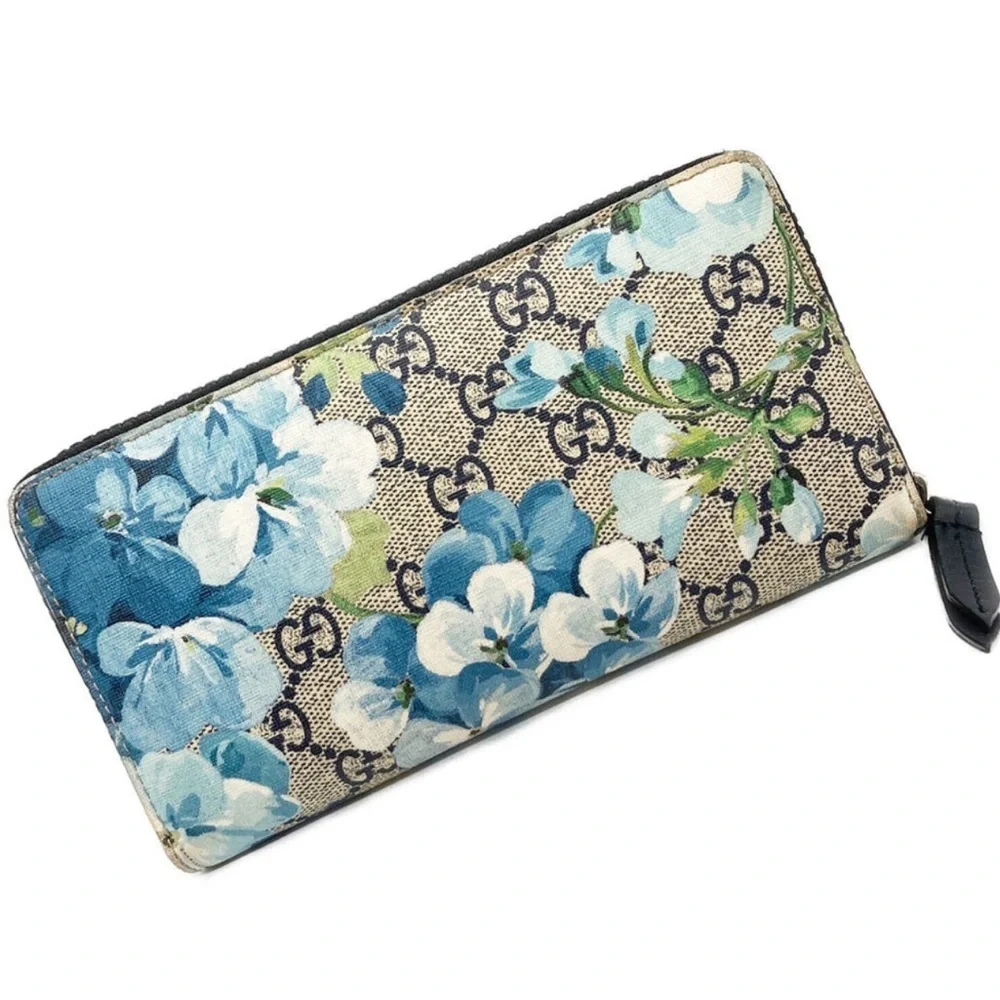 Gucci Supreme GG Monogram with Blue Floral Zippy Wallet - Made in Italy - NWT - Picture 15 of 17